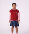 Giacca stile teddy bambino in cotone color block rosso