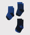 Confezione da 3 paia di calzini bebè maschio blu SMOKING/blu LIMOGES