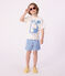 Shorts da mare a righe bambino DELPHINIUM/ MARSHMALLOW