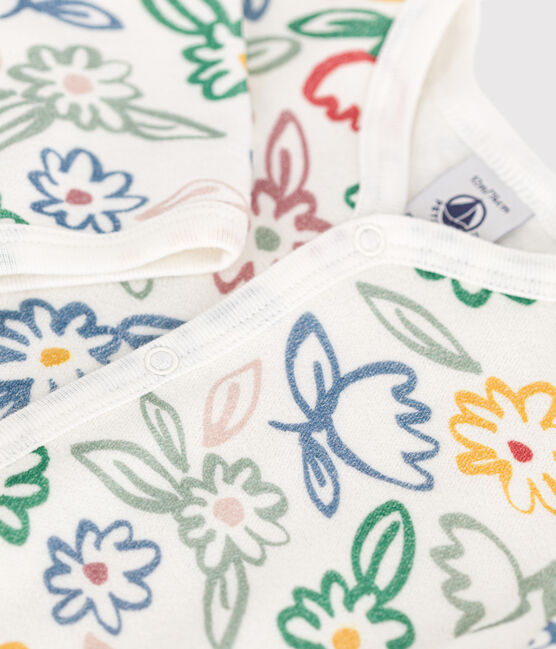 Pigiama in velluto con stampa a fiori neonato bianco MARSHMALLOW/bianco MULTICO