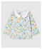 Blusa con colletto a manica lunga in jersey bebè femmina grigio POUSSIERE/bianco MULTICO