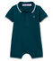 Tutina corta polo bebè maschio verde PINEDE