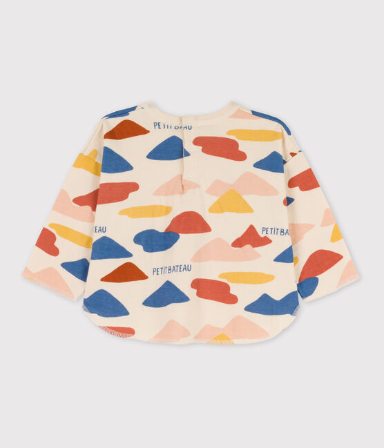 T-shirt maniche lunghe bebè con fantasia in tubique bianco AVALANCHE/ MULTICO