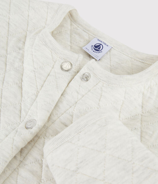 Cardigan in tubique bambina beige