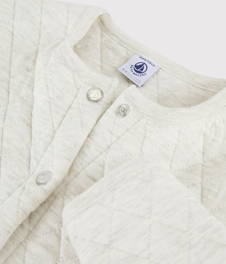 Cardigan in tubique bambina beige