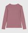 T-shirt L'Iconique a maniche lunghe in cotone donna rosso AMARANTE/ MARSHMALLOW
