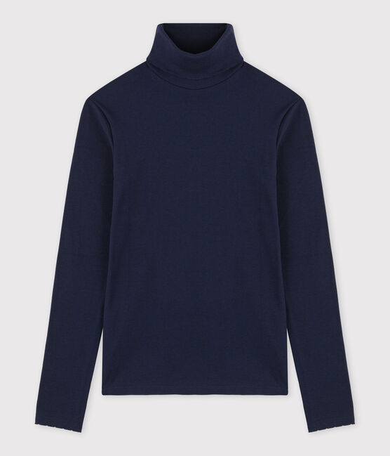 Dolcevita iconico in punto cocotte di cotone Donna blu SMOKING