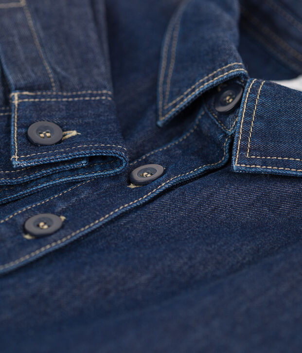 Abito maniche lunghe in denim bambina blu