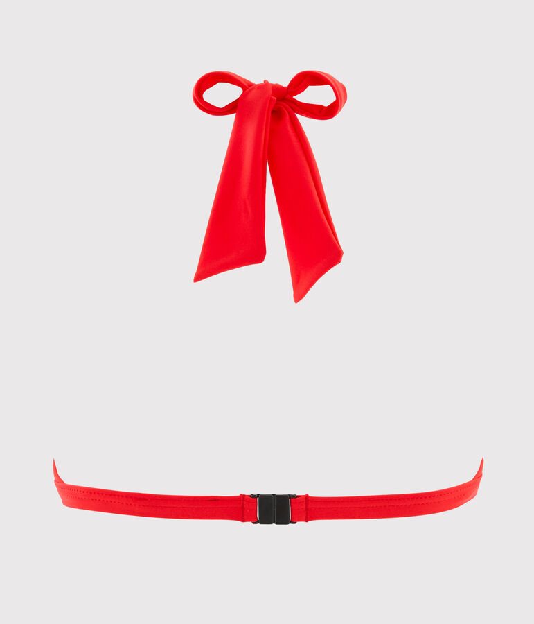 Top costume da bagno tinta unita donna rosa