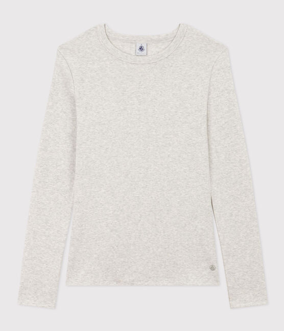 T-shirt L'ICONIQUE girocollo in cotone Donna grigio BELUGA CHINE