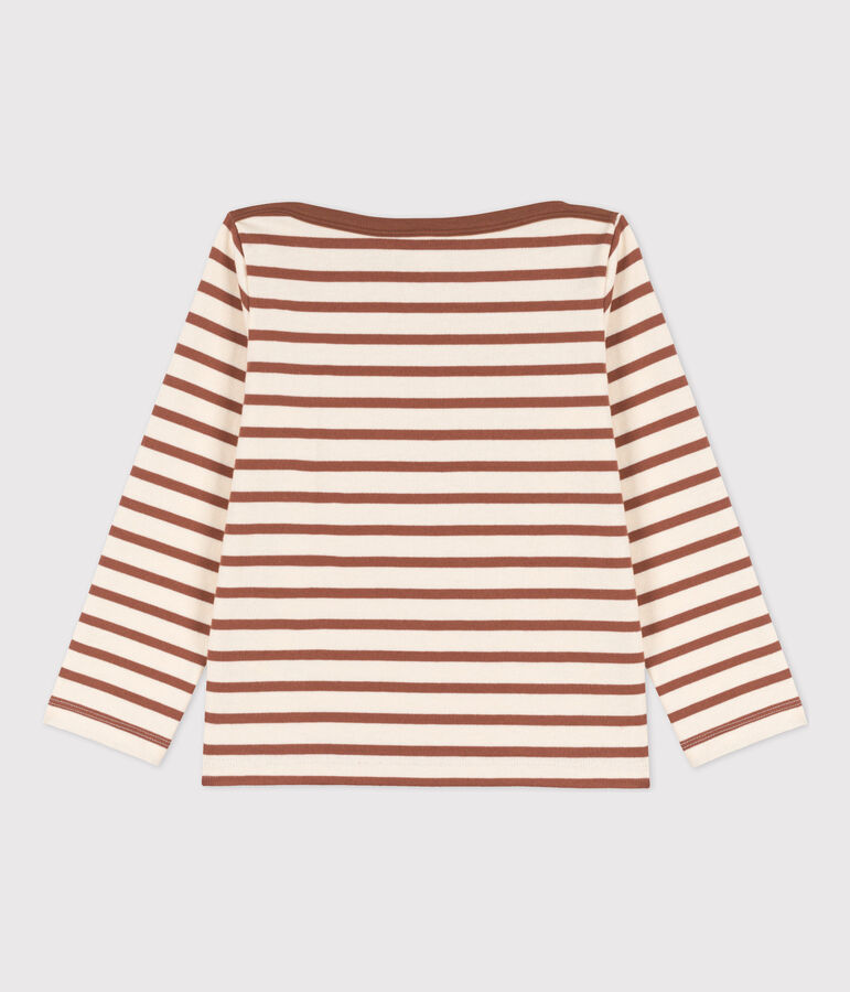Marini&egrave;re bambino unisex in cotone ecru/marrone