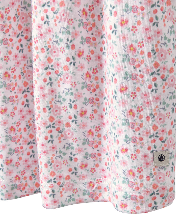 Camicia da notte arricciata stampata bianco ECUME/bianco MULTICO