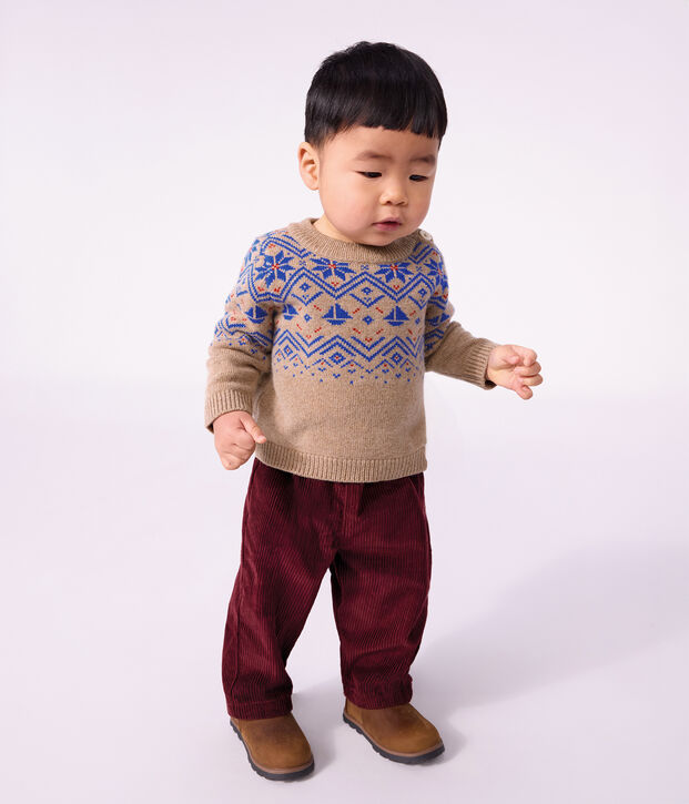 Pantaloni in velluto tinta unita neonato TRUFFE