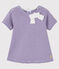 Blusa manica corta bebè femmina viola REAL/bianco MARSHMALLOW