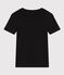 T-shirt Iconica a maniche corte a coste tinta unita donna nero BLACK