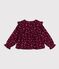 Blusa a maniche lunghe in cotone con stampa bambina rosso/multicolore