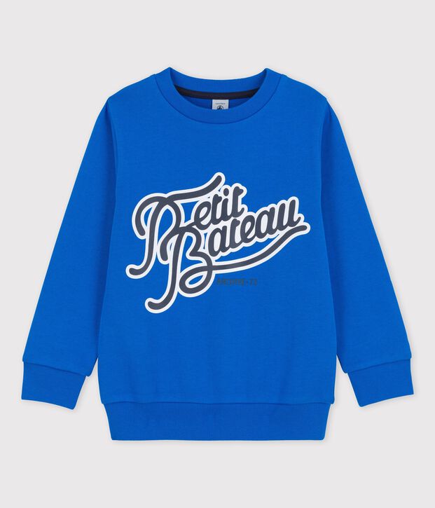 Felpa in molleton bambino blu