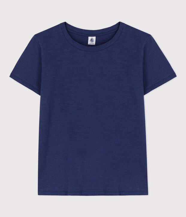 T-shirt LE DROIT girocollo in cotone donna blu