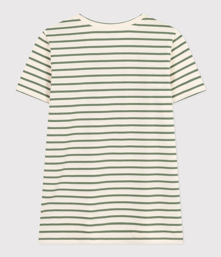T-shirt LE DROIT girocollo in cotone Donna ecru/verde