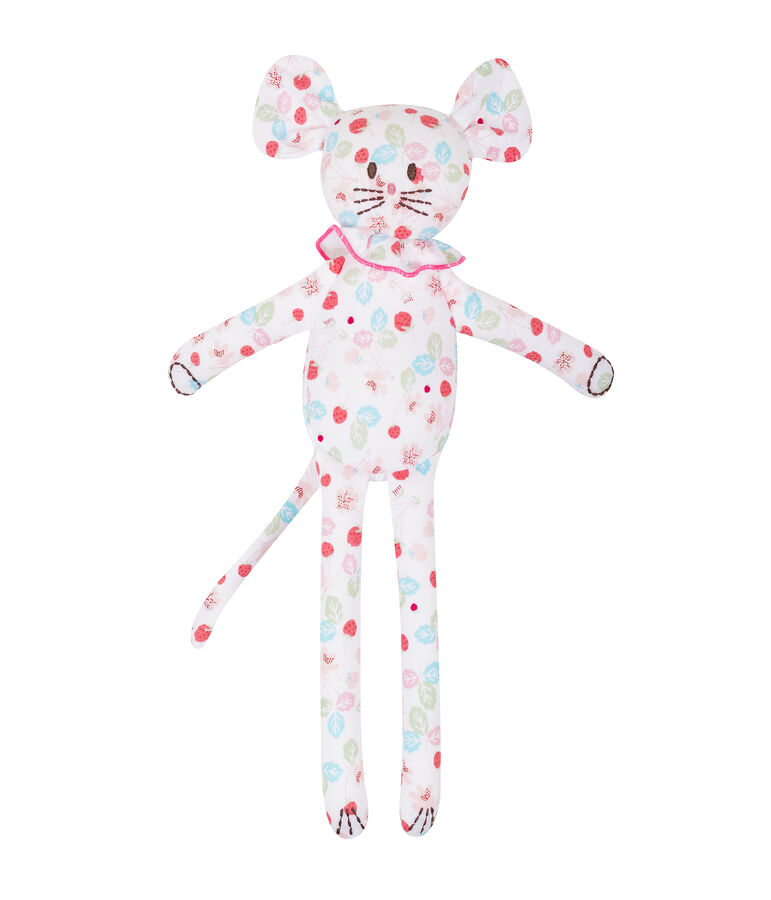 Doudou souris &agrave; motif b&eacute;b&eacute; mixte bianco ECUME/bianco MULTICO