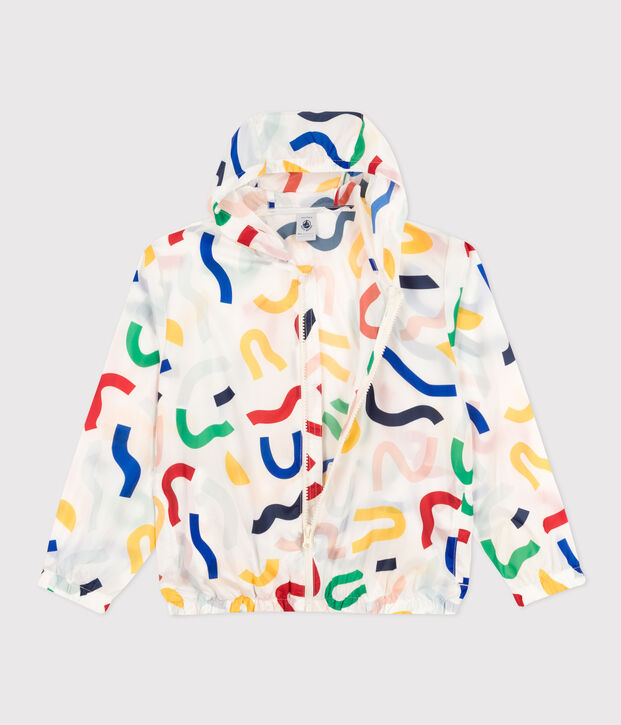 Giacca a vento ultraleggera bambino bianco/multicolore