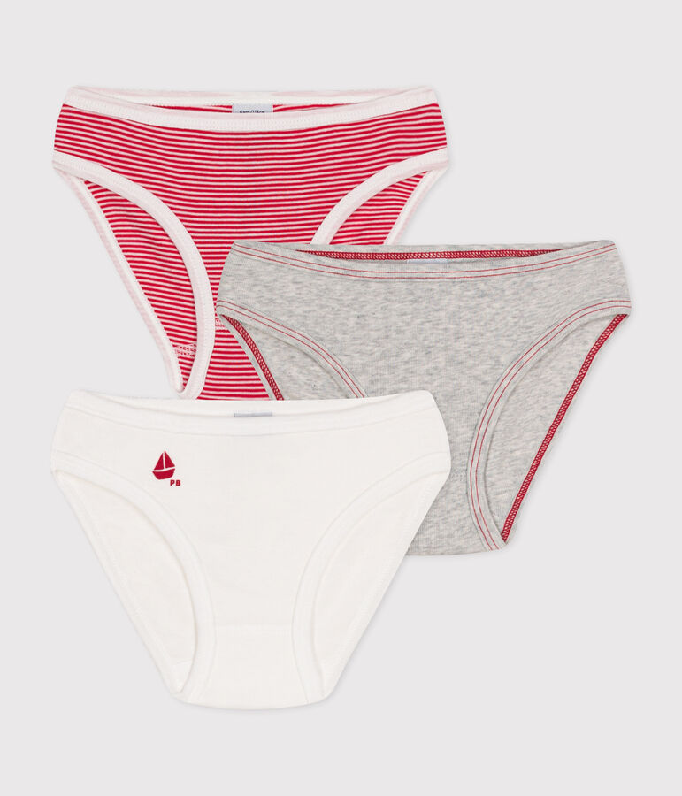 Confezione da 3 slip bambina in cotone multicolore