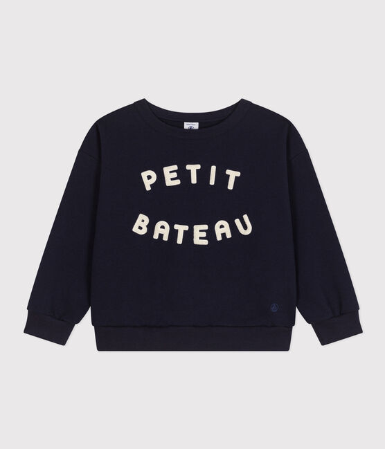 Maglia in tessuto felpato bambino blu SMOKING