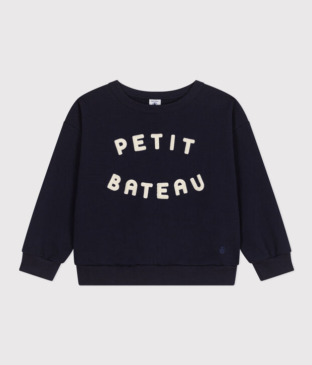 Maglia in tessuto felpato bambino blu