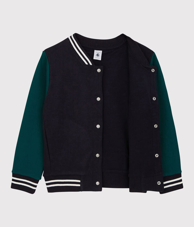 Teddy bambino in molleton blu/verde