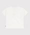 T-shirt a maniche corte in cotone con motivo neonato bianco