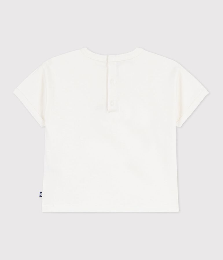 T-shirt a maniche corte in cotone con motivo neonato bianco MARSHMALLOW