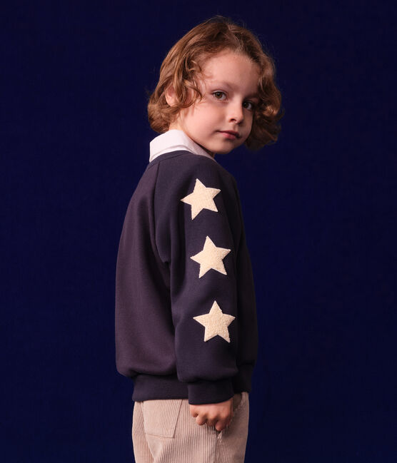 Maglia in caldo tessuto felpato bambino blu SMOKING