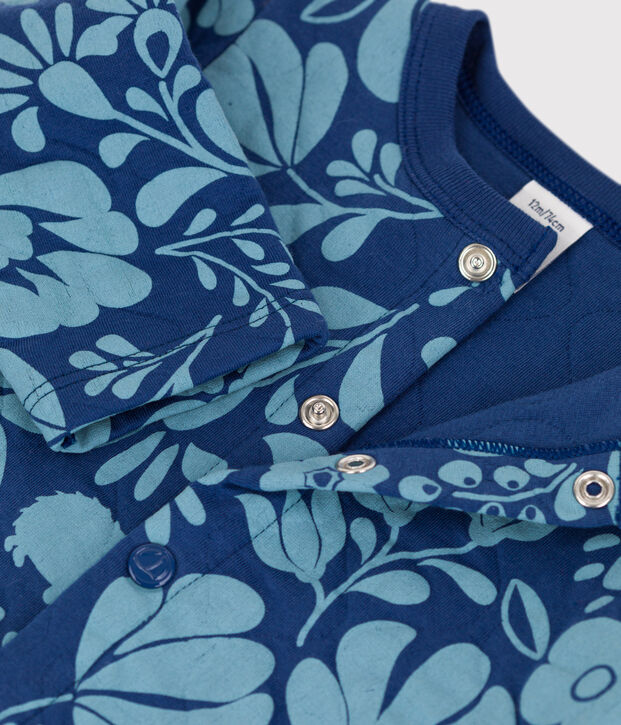 Cardigan beb&egrave; con stampa in tubique trapuntato blu/blu