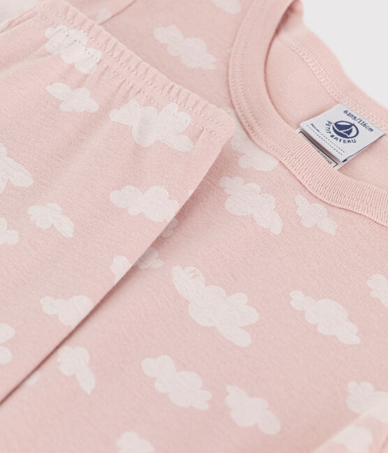 Pigiama bambina in cotone aderente SALINE/ MARSHMALLOW