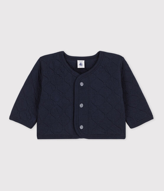 Cardigan per bebè in tubique trapuntato blu SMOKING