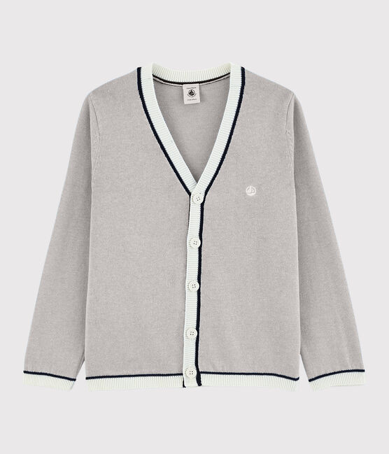 Cardigan in cotone jersey bambino grigio POUSSIERE CHINE