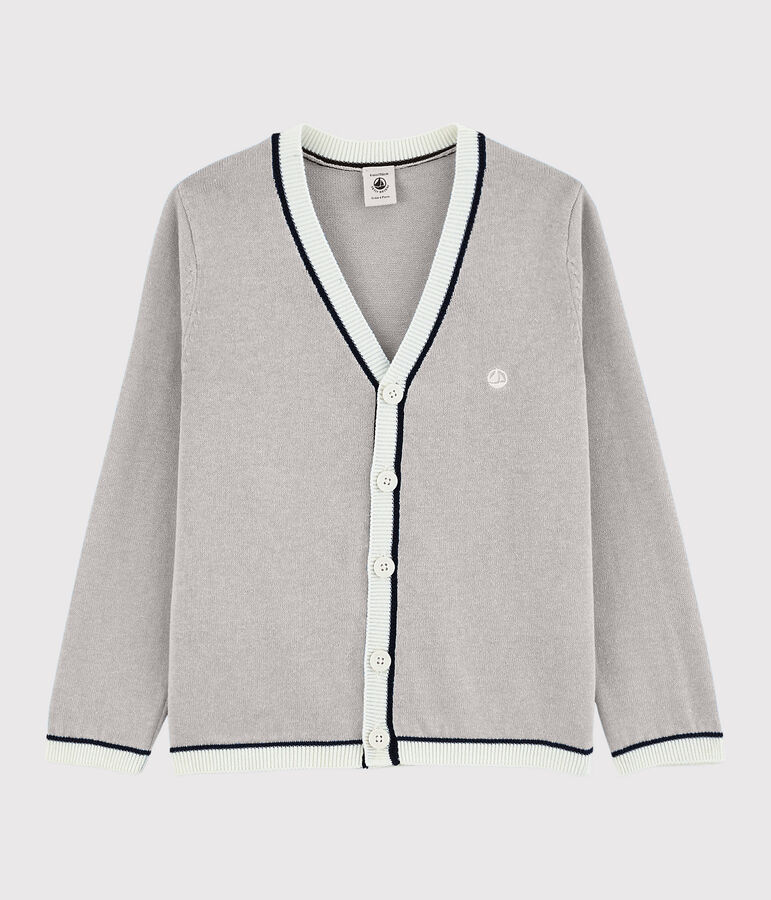 Cardigan in cotone jersey bambino grigio