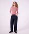 T-shirt a maniche lunghe in cotone a righe donna rosso/bianco