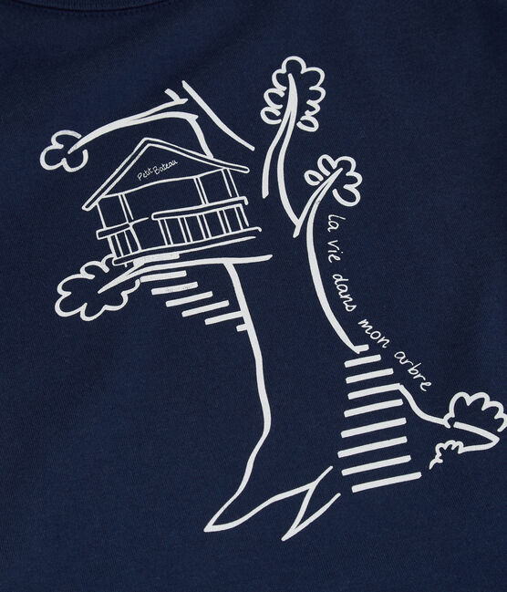 T-shirt  maniche corte in cotone bambino blu MEDIEVAL