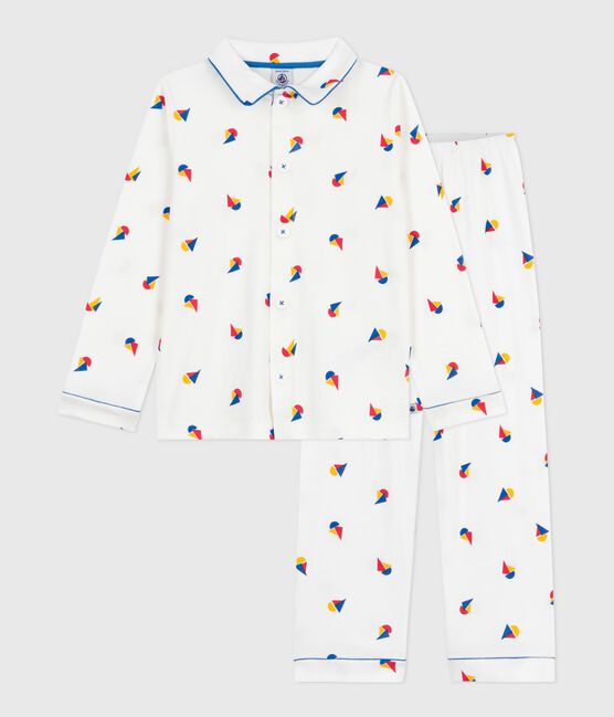 Pigiama bambino in cotone con bottoni e stampa MARSHMALLOW/ OLYMPIC/ MULTICO