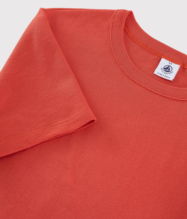T-shirt girocollo iconica in cotone Donna arancione