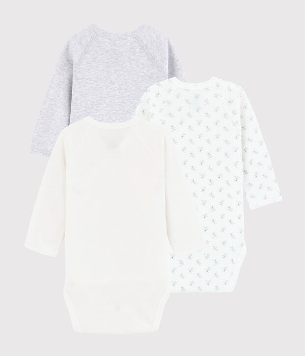 Trio di body nascita manica lunga beb&egrave; multicolore