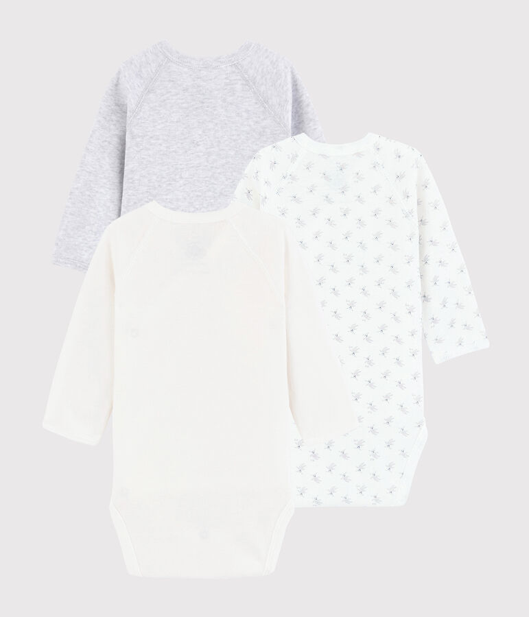 Trio di body nascita manica lunga beb&egrave; multicolore
