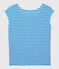 T-shirt in lino a righe Donna blu MYKONOS/bianco MARSHMALLOW