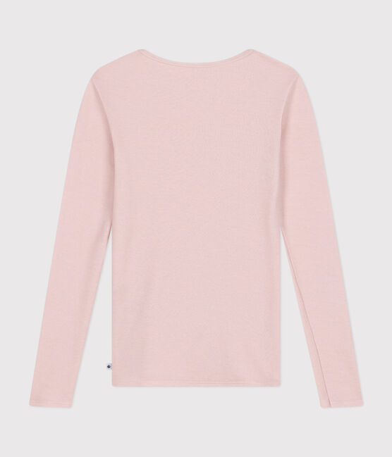T-shirt a maniche lunghe in lana e cotone donna rosa SALINE
