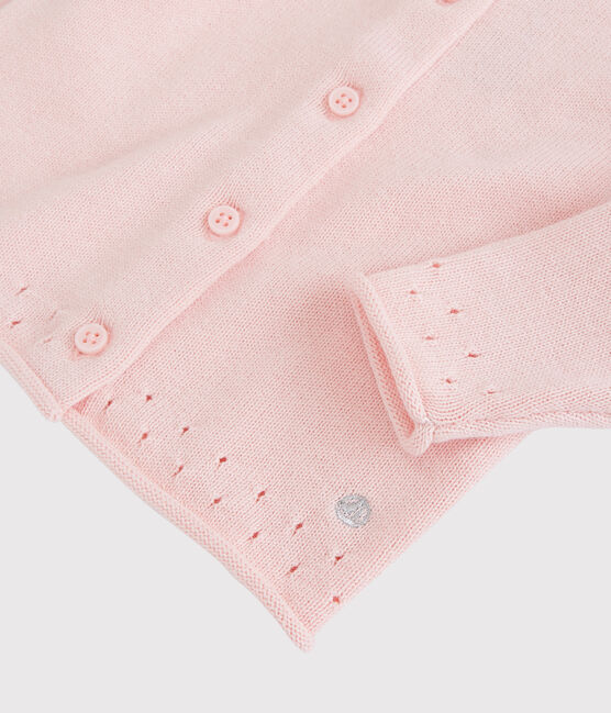 Cardigan in tricot bebè. rosa MINOIS