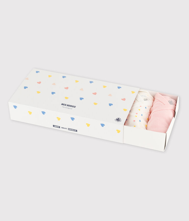 Confezione da 5 body beb&egrave; in cotone biologico multicolore