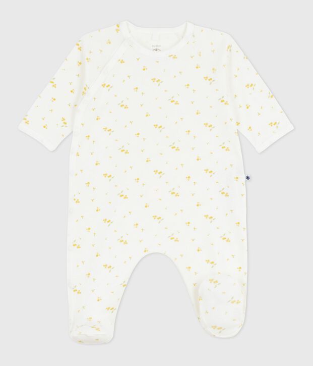 Pigiama in cotone a fiori neonato bianco/multicolore