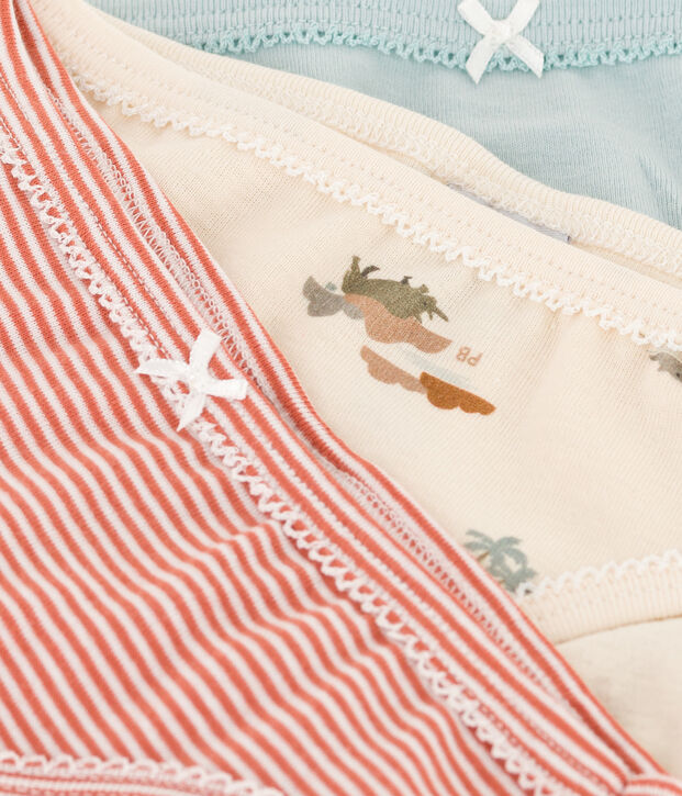Confezione di 3 slip animali in cotone bambina multicolore