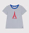 T-shirt Le Droit girocollo in cotone donna bianco MARSHMALLOW/blu MEDIEVAL
